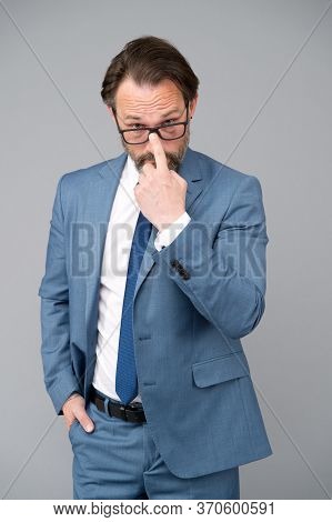 Hard To Answer. Difficult Question. Perplexedly Removes Glasses. Business Education. Serious Busines