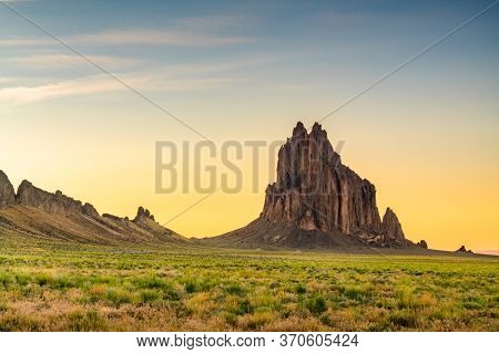 Shiprock, New Mexico, USA at the Shiprock rock formation.