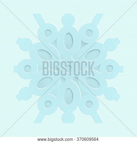 Paper Cut Flower Ornament Element. White Geometric Flower Cut From Paper. Wedding Decoration. Decora