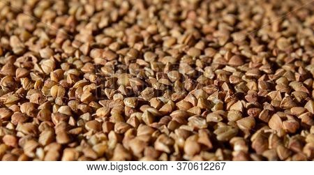 Buckwheat Porridge Pattern Breakfast Food Close Up Side View
