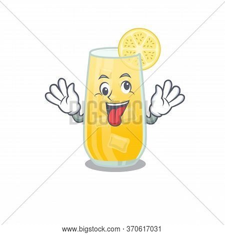 A Mascot Design Of Screwdriver Cocktail Having A Funny Crazy Face