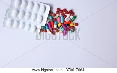 Ferrous Fumarate Pills With Blister Packs, Tablets, Capsules, And Vitamins For Treatment Iron Defici
