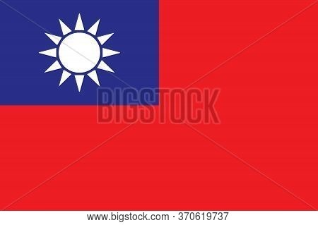 Original And Simple Taiwan / Republic Of China Flag Isolated Vector In Official Colors And Proportio