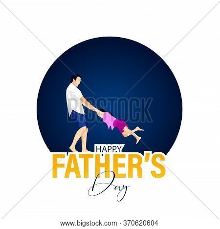 Happy Father's Day Greeting Card Of White 3d Paper Cut Style.