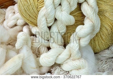 Raw Silk Thread,hand Made Of Raw Thread Silk Clothing  In The Silk Farm