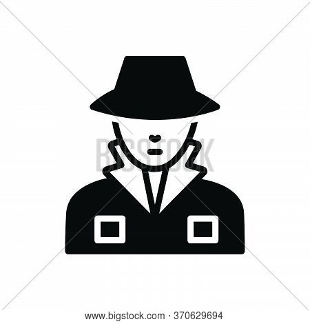 Black Solid Icon For Agent Scout Fink Advisor Snoopspotter