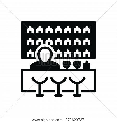 Black Solid Icon For Bar Bout  Pub Counter Restaurant Drink Table Glass Wine People