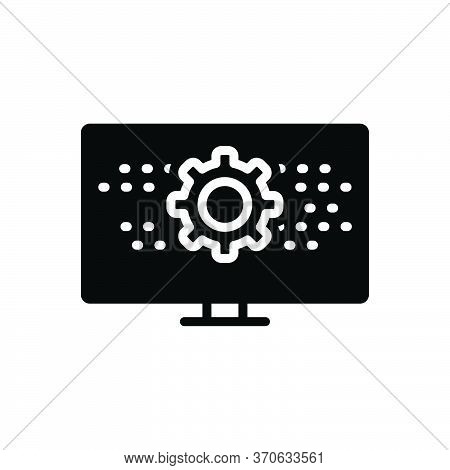 Black Solid Icon For Programmatic Technology Digital Setting App Software Monitor