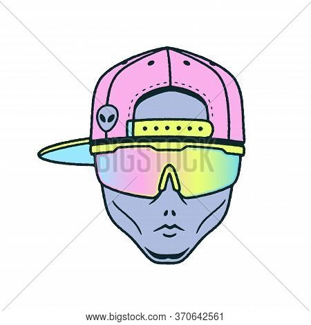 Alien Dude Int The Cap And Sport Sunglasses Color White Background