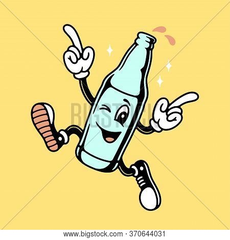 Weekend Call Cartoon Bottle Color Yellow Background