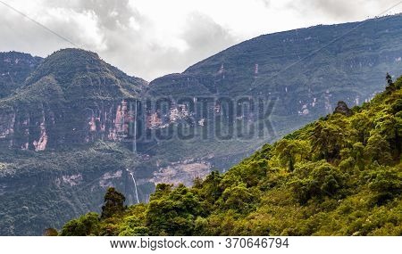 Gocta Waterfall In The Chachapoyas Region Of Northern Peru