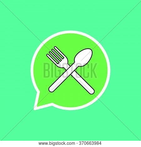 Plate Fork And Knife Flat Icon.signs And Symbols Collection Icon For Websites Web Design Mobile App.