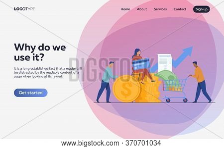 People Investing Their Money In Venture Fund Vector Illustration. Business People Financing High Pot