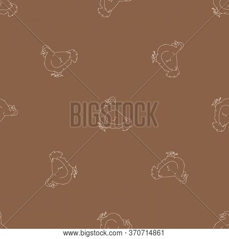 Seamless Bacaground Hen Livestock Gender Neutral Baby Pattern. Simple Whimsical Minimal Earthy 2 Ton