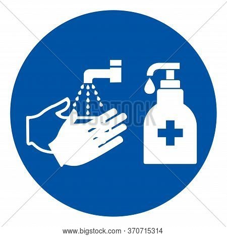 Wash And Sanitise Hands Symbol Sign ,vector Illustration, Isolate On White Background Label. Eps10