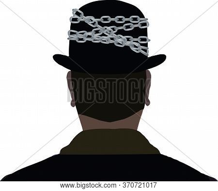 Man On His Back With The Black Cylinder