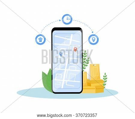Food Free Delivery Special Offer Flat Concept Vector Illustration. Restaurant Unpaid Service, Takeaw