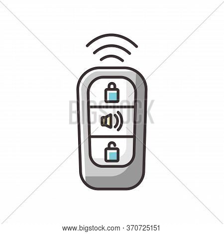Keyless Entry Rgb Color Icon. Automobile Protection, Modern Technology. Vehicle Safety Locks And Ala
