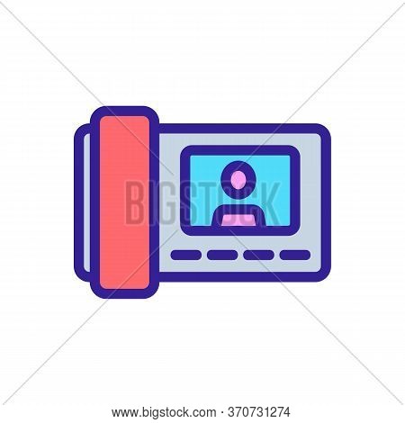 Interphone With Screen And Phone Icon Vector. Interphone With Screen And Phone Sign. Isolated Color 