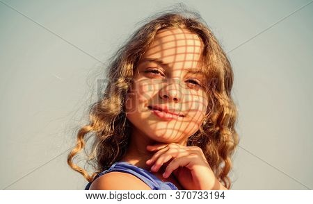Small Beauty. Kid Fashion. Pretty Child Outdoor. Natural Beauty. Small Girl Long Hair. Happy Childho