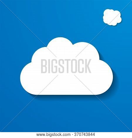 Vector Illustration Of White Paper Clouds On A Blue Sky Backgro