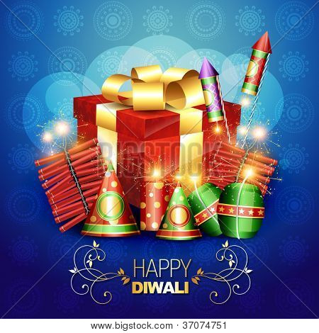 Diwali crackers vector achtergrond afbeelding