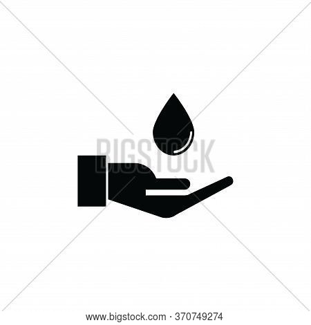 Water In Hand Icon Isolated On White Background. Water In Hand Icon In Trendy Design Style. Water In