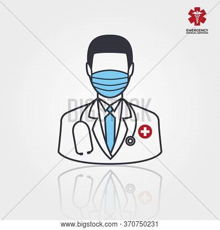 Men Doctor Icon. Vector Illustration Medical Design