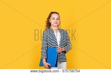 Looking So Confident. Imagine She Is Secretary. Small Business Owner. Back To School. Concept Of Edu
