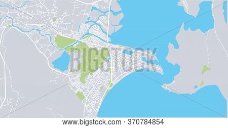 Urban Vector City Map Of Qui Nhon, Vietnam