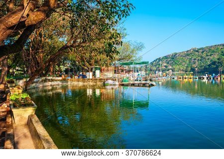 Mount Abu And Nakki Lake Panoramic View. Mount Abu Is A Hill Station In Rajasthan State, India.