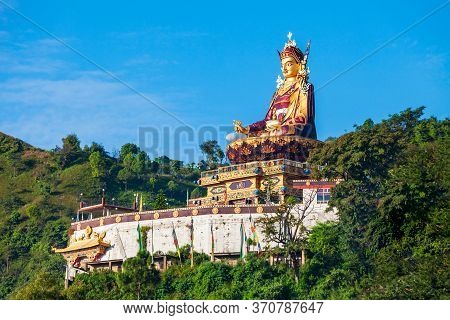 Guru Padmasambhava Or Guru Rinpoche Statue Near The Mahatma Buddha Temple In Rewalsar Town, Himachal