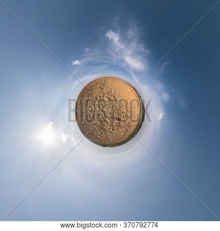 Little Planet Transformation Of Spherical Panorama 360 Degrees. Spherical Abstract Aerial View In Fi