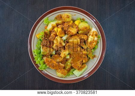 Gado-gado. Traditional Indonesian Cuisine Served With Peanut Sauce With A Tang Of Tamarind, Sweetnes
