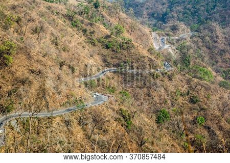 Curvy Road On The Mountains Of Bhimtal Nainital Uttarakhand