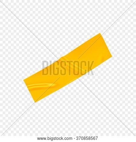 Yellow Duct Repair Tape Isolated On Transparent Background. Realistic Yellow Adhesive Tape Piece For