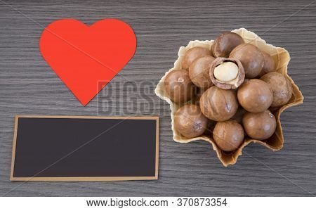 Macadamia Nuts - Macadamia Integrifolia. Text Space