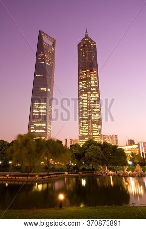 Central Greenfield, Pudong, Shanghai, China, Asia - November 26, 2008: Swfc - Shanghai World Financi