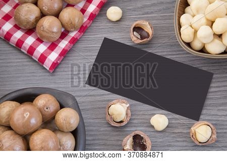 Macadamia Nuts - Macadamia Integrifolia. Text Space