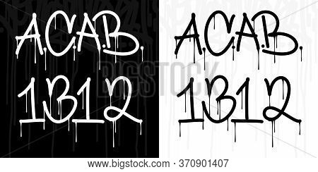 Abstract Graffiti Style Decorative Inscription Acab Lettering Vandal Street Art Vector Illustration