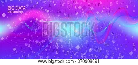 Binary Code Vector Presentation. Matrix Falling Binary Code. Cyber Equalizer Slide. Pink Purple Blue