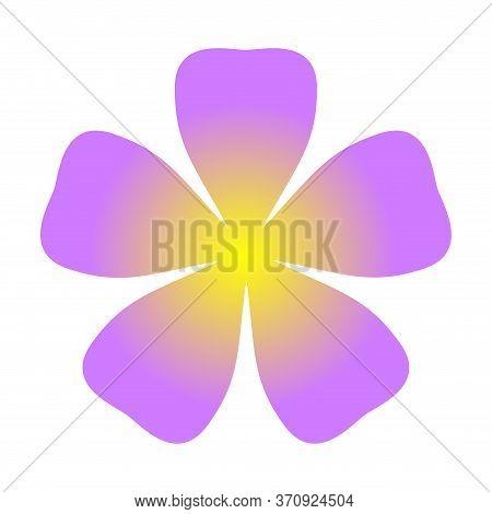 Flower Purple Simple Shape Isolated On White, Purple Flowers Single, Petals Flower Purple For Clip A