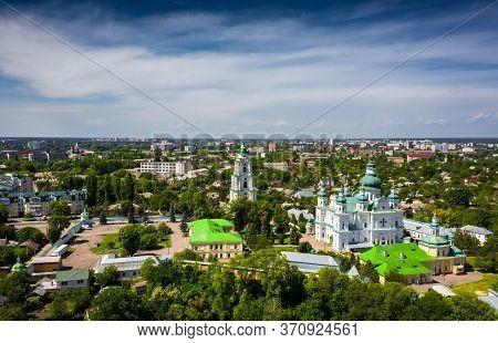 Troeckiy Cathedral 17th Century In The City Of Chernihov, Ukraine Aerial View