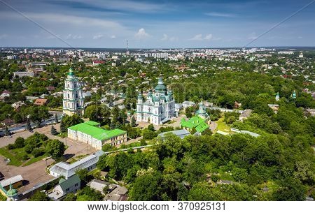 Trinity Monastery, Chernihov, Ukraine In The Summer Aerial View