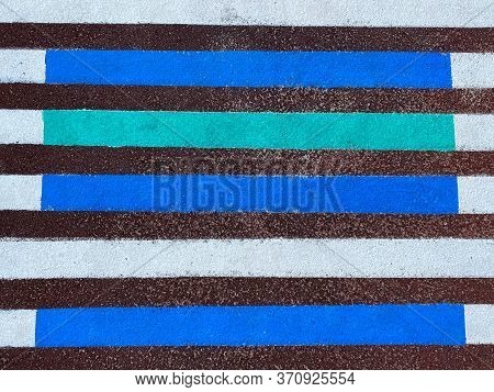 Rubber Coating Of The Playground, Colorful Bright Markings, The Concept Of Child Safety In The Playg