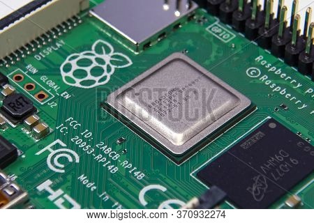 Moscow, Russia - June 11, 2020: Pay A Mini Computer With A Processor And Interface Connectors. Minia