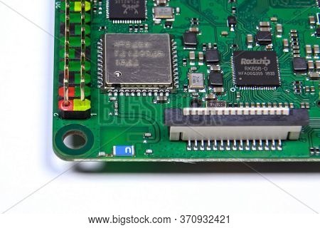 Moscow, Russia - June 11, 2020: Pay A Mini Computer With A Processor And Interface Connectors. Minia