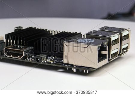 Usb On The Board Of The Minicomputer. Computer Components.