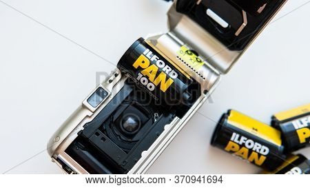 Kyiv, Ukraine - 11 June 2020: .film Photography Culture All Over The World. Black And White Film For