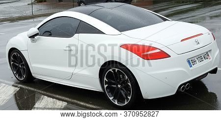 Bordeaux , Aquitaine / France - 05 05 2020 : Peugeot Rcz White Sport Car Design Parked In Street